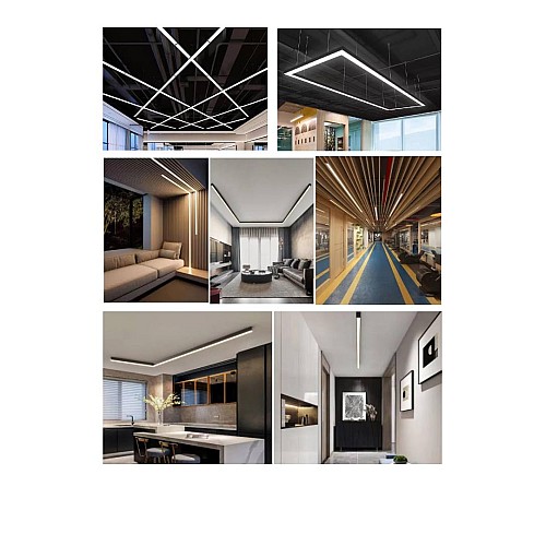  صورة منتج كشاف مسطرة ( قابلة للتوصيل ) معلقة او لطش مقاس 30 سم غطاء اسود لون الانارة شمسي كريمي 12 واط موديل TF984/12W/BK+NW