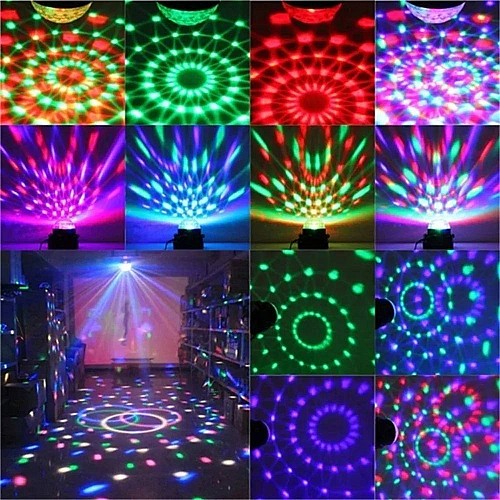 مصباح كرة ديسكو RGB ملون ، مصابيح متحرك مصابيح المسرح التلقائي لوضع الفلاش للحفلات تعمل على USB مع ريموت تحكم