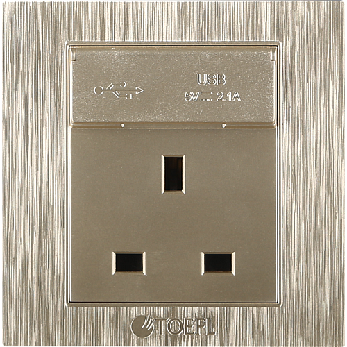 فيش ثلاثي مع منفذ يو اس بي USB مع تايب سي TYPE-C لون ذهبي ملكي توفل فيش ثلاثي مع منفذ يو اس بي USB مع تايب سي TYPE-C لون ذهبي ملكي توفل