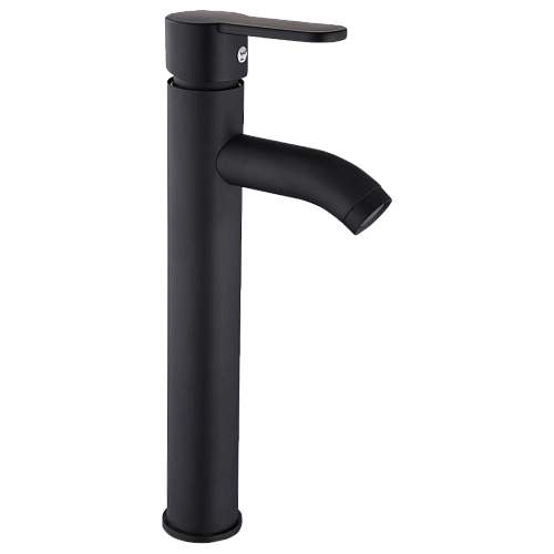 خلاط مغسلة طويل دائري اسود مع ليات