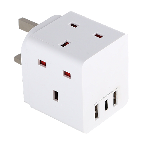 قسام توفل موزع افياش كهرباء 2USB+ TYPS