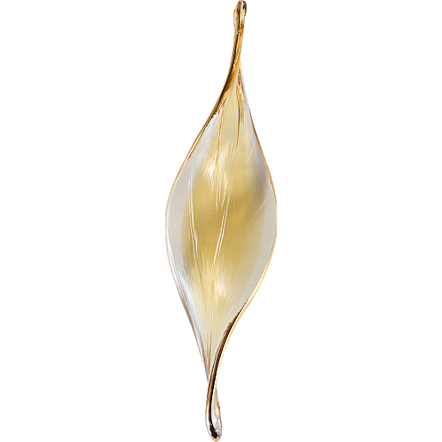 ورق شجر كريستال لون FALCATE LEAF تركوازي + ذهبي (عبوة 1 حبة)