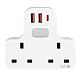 توصيلة قابس جداري افياش ثلاثي 2 مع مدخل 2USB +Type-C توفل 
