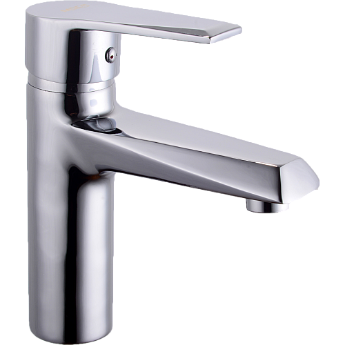 خلاط مغسلة قصير مدور كروم مع ليات و هراب