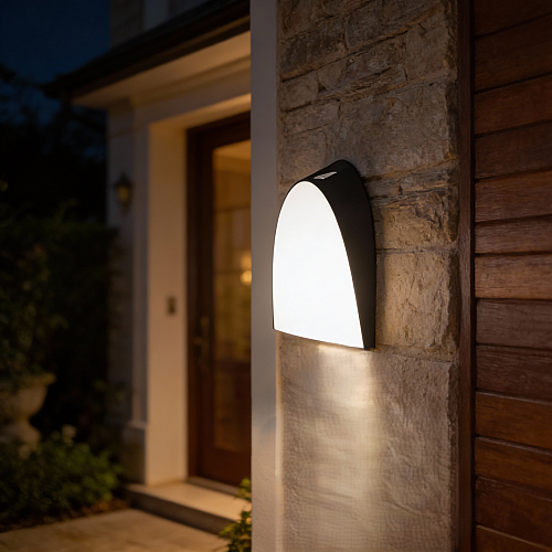 كشاف بوابة شكل بصمة اسود لون الانارة اصفر 30 واط