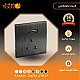 فيش ثلاثي مع منفذ يو اس بي USB مع تايب سي TYPE-C لون اسود بيانو بلاتيني