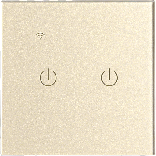 مفتاح الذكي ثنائي غطاء ذهبي تحكم عن بعد Wifi سهل الاستخدام يعمل باللمس تحكم بالجوال متوافق مع اليكسا وجوجل هوم توفل