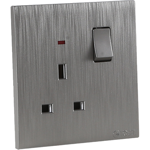 فيش ثلاثي مع مفتاح 13 امبير لون بيانو جرافيت