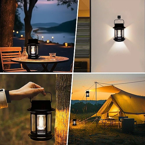 كشاف فانوس معلق متنقل حائط يعمل بالطاقة الشمسية مع حساس حركة