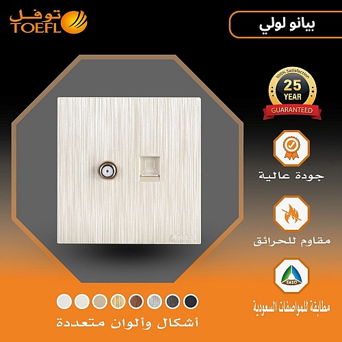 فيش منفذ كمبيوتر مع دش لون بيانو لولي