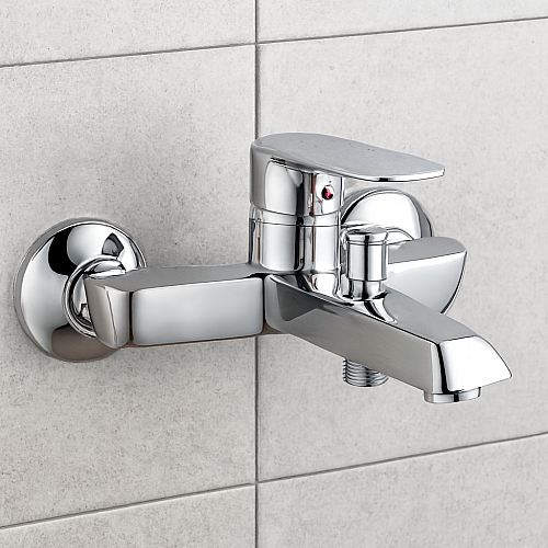 خلاط دش نحاس زنك مدور مع طقم سماعة كروم