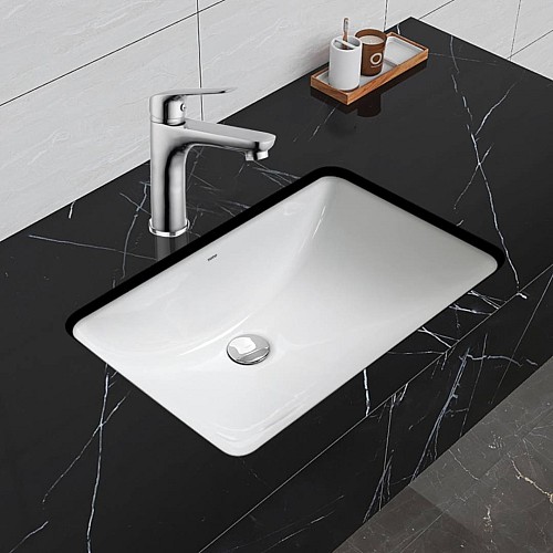 خلاط مغسلة قصير مستطيل كروم مع ليات و هراب