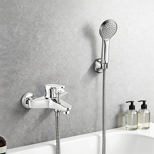 خلاط دش زنك مع سماعة بيضاوي طقم كروم