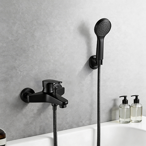 خلاط دش زنك مع سماعة بيضاوي طقم اسود