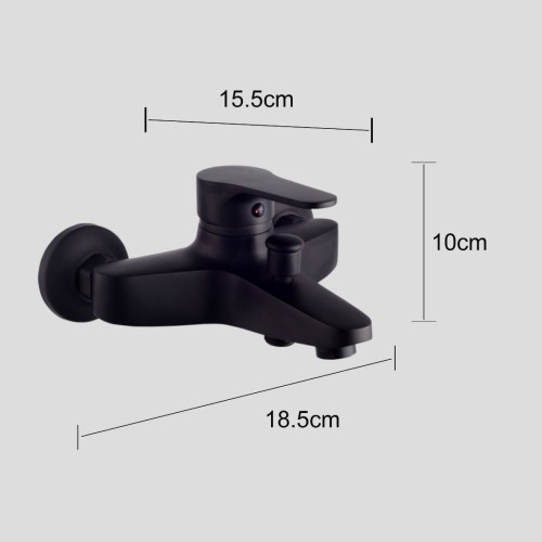  صورة منتج خلاط دش زنك مع سماعة بيضاوي طقم اسود موديل TU/M3023C/BK