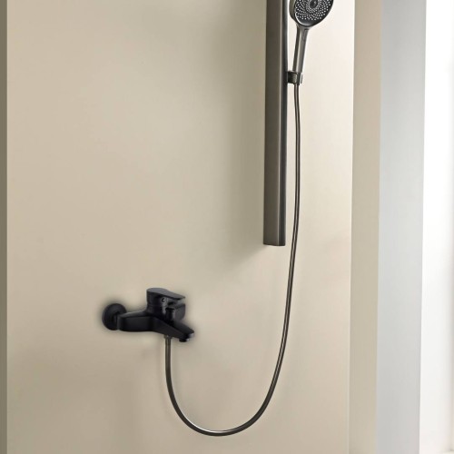  صورة منتج خلاط دش زنك مع سماعة بيضاوي طقم اسود موديل TU/M3023C/BK