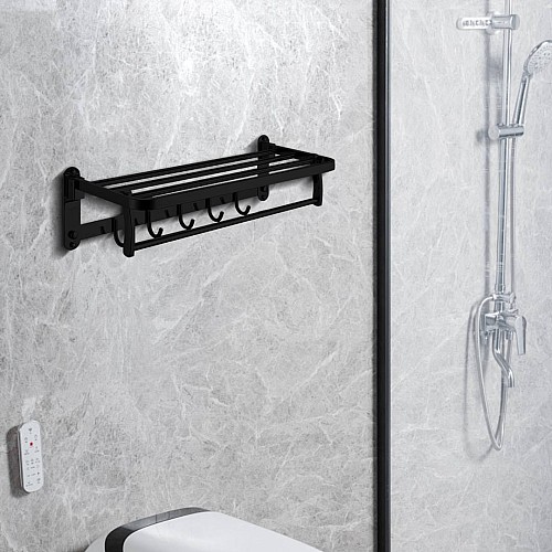 علاقة مع حامل مناشف و علاقات ستانلس ستيل 201 اسود