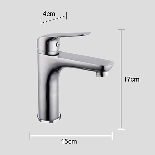 خلاط مغسلة قصير مستطيل كروم مع ليات و هراب