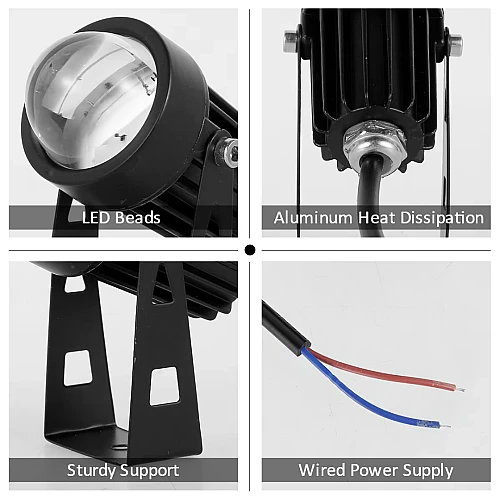  صورة منتج كشاف اسود لون الانارة اصفر 3 واط موديل 9711/3W/BK+WW