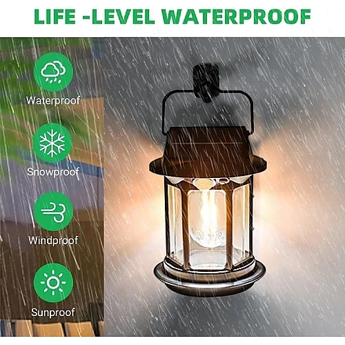  صورة منتج كشاف فانوس معلق متنقل حائط يعمل بالطاقة الشمسية مع حساس ضوء موديل HU/SA2495BK+WW+WH