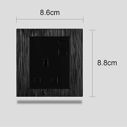  صورة منتج فيش ثلاثي مع مفتاح 13 امبير لون اسود حجري توفل موديل TF11C3BS/BK