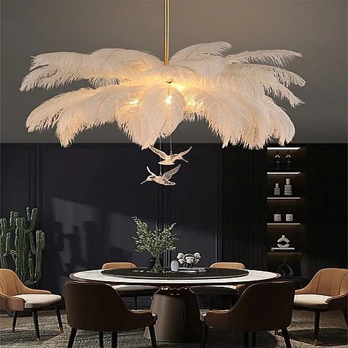 ثريا ريش فاخرة بتصميم عصري لغرفة المعيشة وغرفة النوم E14*6L قطر 700 ملم