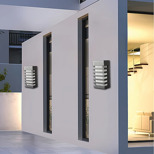 إضاءة ابليك حائط جداري اسود مع شبك حماية E27 مفرد