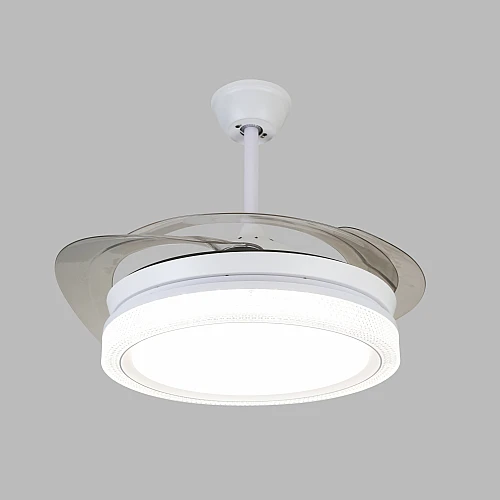 مروحة السقف القابلة للطي شكل ابيض بتصميم فاخر وساحر متعددة الألوان ( كريمي + اصفر + ابيض ) 50 سم