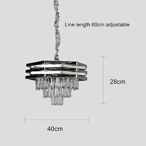 نجف علاقي كريستال فضي E14*5L قطر 400 ملم