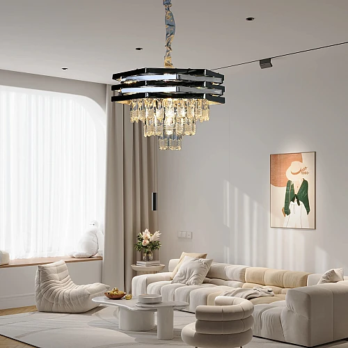 نجف علاقي كريستال فضي E14*5L قطر 400 ملم