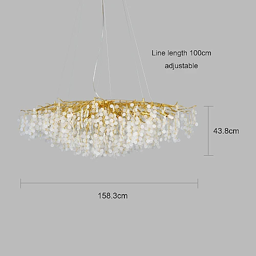 نجف مودرن ذهبي مع عسلي مع شفاف E14*16 لمبة قطر 1600 ملم
