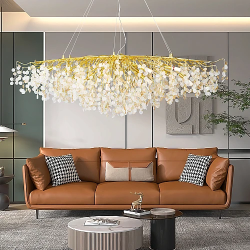 نجف مودرن ذهبي مع عسلي مع شفاف E14*16 لمبة قطر 1600 ملم