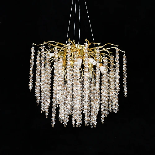 نجف مودرن ذهبي مع شفاف مع عسلي E14*10 لمبة مقاس 60 سم