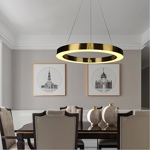 علاقي مودرن قاعدة واحدة زيتي لون الانارة اصفر 48 واط قطر 60 سم