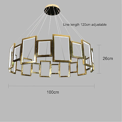 نجف مودرن ذهبي لون الانارة اصفر 165 واط قطر 100 سم نجف مودرن ذهبي لون الانارة اصفر 165 واط قطر 100 سم