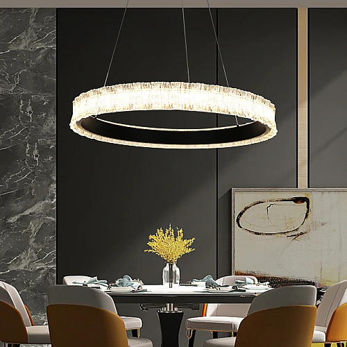 نجف مودرن اسود لون الانارة 3 اضاءات 75 واط قطر 60 سم