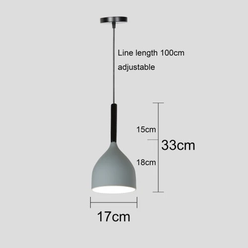 علاقي مودرن رمادي مع ابيض E27*1L قطر 17 سم
