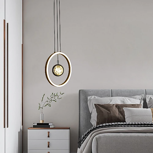 نجف مودرن اسود لون الانارة 3اضاءات 48 واط