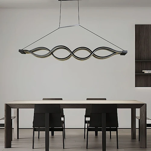 نجف مودرن اسود لون الانارة 3 اضاءات 75 واط