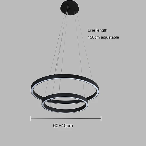 نجف مودرن مقاس 40*60 سم اسود لون الانارة اصفر 42 واط