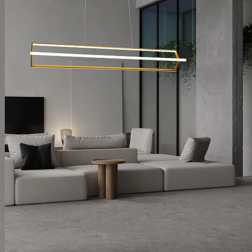 نجف مودرن ذهبي لون الانارة 3اضاءات 75 واط طول 120 سم