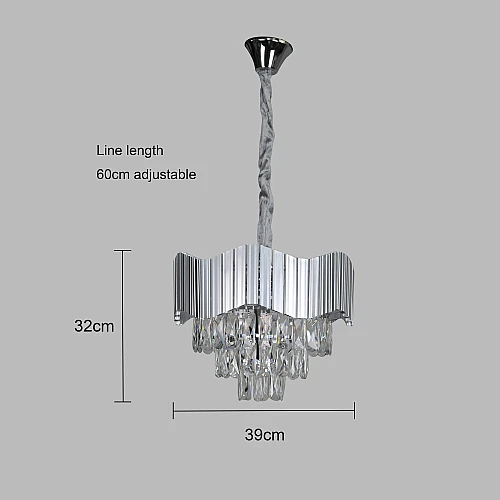 نجف مودرن فضي E14*5L قطر 400 ملم