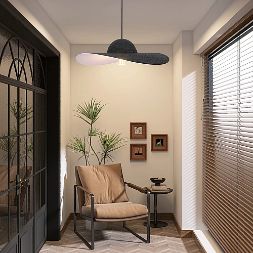 علاقي مودرن رمادي E27*1L قطر 500 ملم