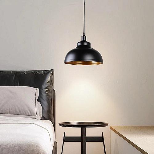 علاقي مودرن اسود مع ذهبي E27*1L