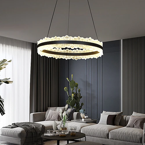 نجف مودرن اسود لون الانارة 3 اضاءات 600 + 85 واط قطر 60 سم