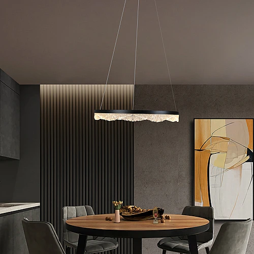 نجف أسود لون الانارة 3 اضاءات 48 واط قطر 60 سم