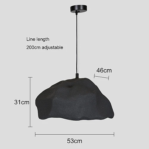 علاقي مودرن اسود E27*1 قطر 52 سم