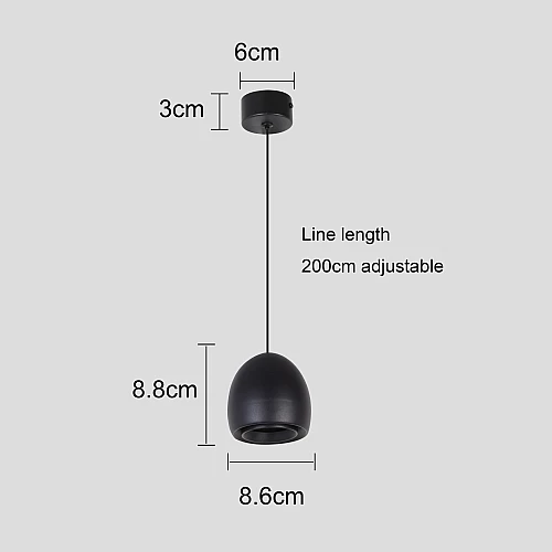  صورة منتج سلندر علاقي بشكل كروي قاعدة GU10 سلك طول 2 متر موديل HU2513/1BK