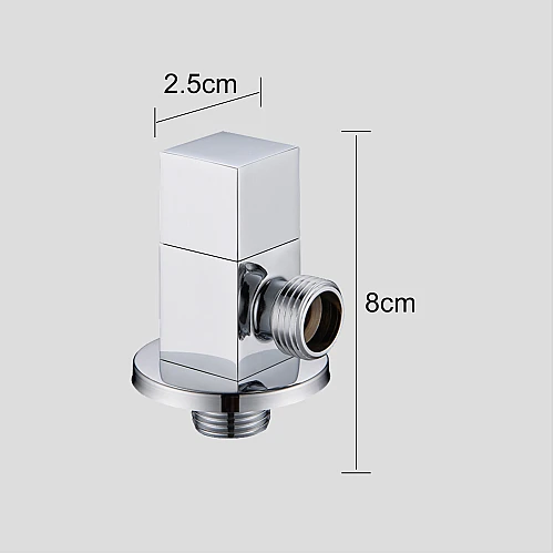  صورة منتج محبس زاوية مربع كروم موديل TU/V7002/CH