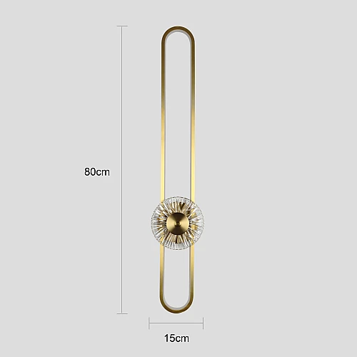 ابليك جداري مودرن زيتي مع 7 واط 3اضاءات قطر 80 سم